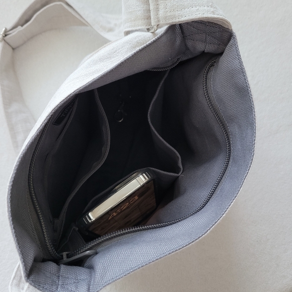 TippyThai | Cotton Twill Crossbody / Shoulder Bag NWOT natural color w/Bow - Picture 9 of 16